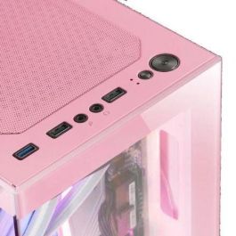Mars Gaming MCSEP Caja Gaming Minitorre MC-SE Rosa con Módulo AirTech Mesh y Doble Cristal Templado para Placas Micro ATX/Mini-ITX