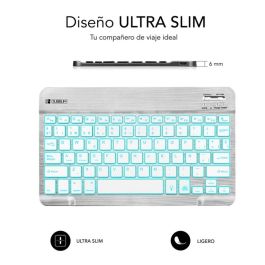Teclado Compacto Inalámbrico por Bluetooth Subblim Smart Backlit/ Plata Precio: 22.49999961. SKU: B1AA7DHHA8
