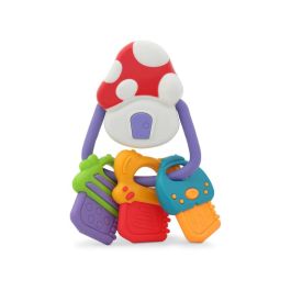 KioKids Llavero Sonajero Mordedor Musical Champiñón con Llaves Blandas, 12 Melodías y Alivio Dentición para Bebés +3 Meses