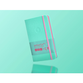 Antartik Cuaderno A6 Tapa Dura Hojas Lisas Rosa y Turquesa 100 Hojas 80gr FSC