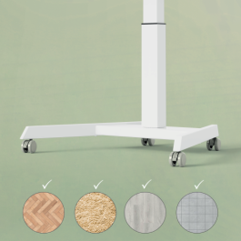 Leitz 53740085 Pack de 4 Ruedas para Mesa Eléctrica, Color Gris