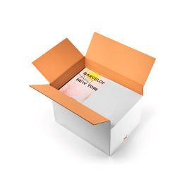 Q-connect Caja Embalar Ultra Resistente Regulable en Altura Cartón Canal Doble 7 mm Color Blanco 450x280x375 mm