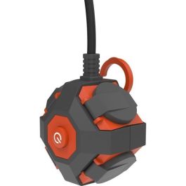QUARX AUC1708084364727 Power Globe IP44 con 4 enchufes, interruptor y cable de 3 m