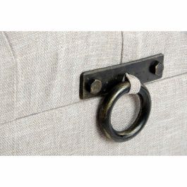 DKD Home Decor Descalzadora Loft de Lino y MDF Beige y Negro 42x43x82 cm