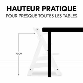 HAUCK Silla Alta de Madera Escalable Alpha+ Blanca - Asiento y Reposapiés Ajustables, Arnés de 5 Puntos, Bandeja Extraíble