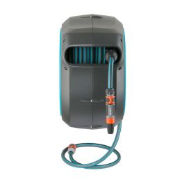 Gardena Rollup Portamangueras automático 25m, línea azul turquesa, anti UV y algas, incluye accesorios