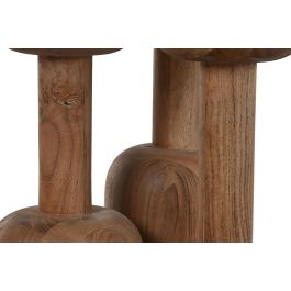 DKD Home Decor Mesa Comedor Redonda Moderna de Mármol y Acacia Negro Natural 106 cm Diámetro x 76 cm Alto Desmontable
