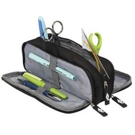 WEDO 242 45101 Estuche Escolar Business Schlamperbox con 3 Compartimentos de Poliéster Negro para Adultos/Niños