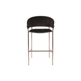 DKD Home Decor Taburete Gris Oscuro Dorado Metal Poliester 58 x 47 x 110 cm (2 Unidades)