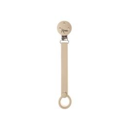 KioKids Sujetachupetes Pinza de Silicona y Acero Inoxidable para Chupetes con Anilla Beige Bebés +0 Meses