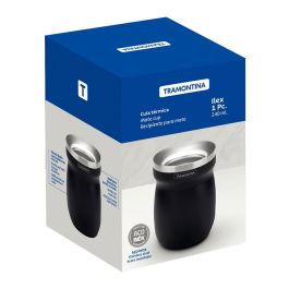 Recipiente para mate de acero inoxidable negro 240 ml