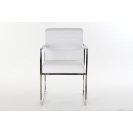 DKD Home Decor Butaca Blanco Acero y Poliester 68 x 92 x 56 cm