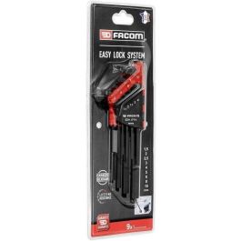 FACOM Set de 9 Llaves Macho Largas, Medidas 1.5-2-2.5-3-4-5-6-8-10 mm, con Soporte de Almacenamiento