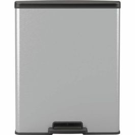 Cubo de basura rectangular - DECO BIN - CURVER - 65L - Diseño moderno - 49 x 29 x 61 cm - Gris metalizado