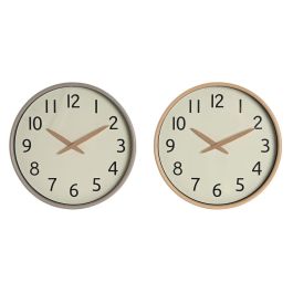 Reloj Pared Basicos DKD Home Decor Natural Beige 4.7 x 30 x 30 cm (2 Unidades)