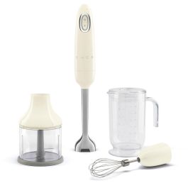 Smeg HBF03CREU Batidora de inmersión 700W con picadora y vaso, color crema, acero inoxidable Precio: 178.49999981. SKU: B1EQRZJ2XR