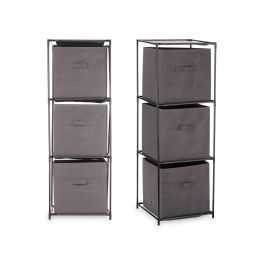 Kipit Estantería de Metal con 3 Cajones de Tela TNT Gris - Medidas: 34.5 cm Ancho, 34.5 cm Fondo, 100 cm Alto (6 Unidades) Kipit Estantería de Metal con 3 Cajones de Tela TNT Gris - Medidas: 34.5 cm Ancho, 34.5 cm Fondo, 100 cm Alto (6 Unidades)