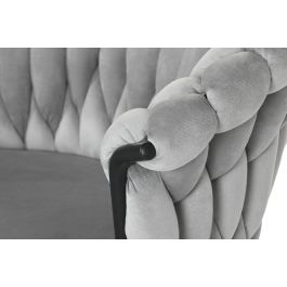 DKD Home Decor Silla Moderna Gris y Negro Poliéster y Metal L 60 x An 66 x Al 84 cm Asiento 48 cm Desmontable DKD Home Decor Silla Moderna Gris y Negro Poliéster y Metal L 60 x An 66 x Al 84 cm Asiento 48 cm Desmontable