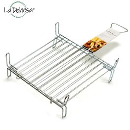 La Dehesa Parrilla Doble Zincada 35.5 x 62 cm con 4 patas y asa
