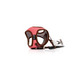 Gloria Petral para Perro Puntos Rosa XS Cuello 17-22 cm Pecho 20-25 cm Malla Transpirable Acolchado Ajuste Velcro Cierre Rápido
