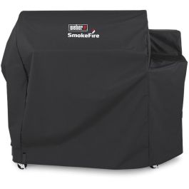 Weber 7193 Premium-Abdeckhaube - Funda Protectora Negra para Barbacoas SmokeFire EX6/EPX6 de Poliéster