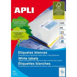 Apli Etiquetas Adhesivas 99,1 x 34 mm Inkjet-Láser Cantos Romos 16 Hojas x 100 Etiquetas Blanco Precio: 18.49999976. SKU: S8400899