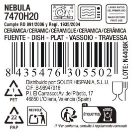 La Mediterranea Fuente Oval Nebula 25.7 x 11.8 cm