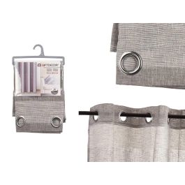 Cortina 140x260 cm 8 anillas gris blanco - Giftdecor (6 Unidades) Precio: 64.79000055. SKU: S3606667