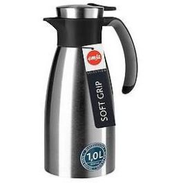Emsa Jarra Termo Soft Grip 1 Litro Acero Inoxidable/Negro con Cierre Quick Tip