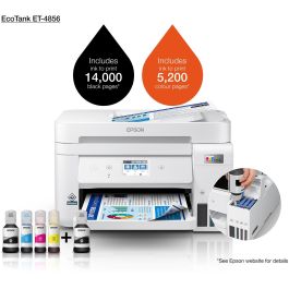 Epson ET-4856 Impresora Multifunción EcoTank Inyección Color A4 Wi-Fi Dúplex Fax. Bajo Coste por Página, Oficina.