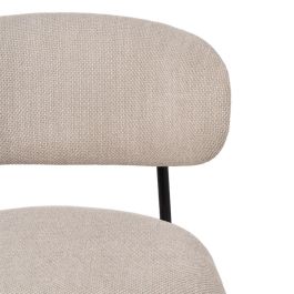 Silla Negro-Blanco Tejido-Metal Salón 50 X 54 X 73,50 cm