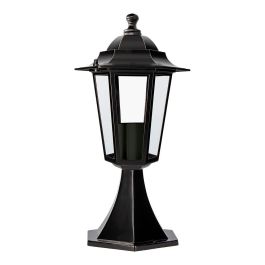 Farol de aluminio y cristal para muro ip44 e27 60 W color negro ø19,5x37,5cm modelo zurich Precio: 16.94999944. SKU: S7916449