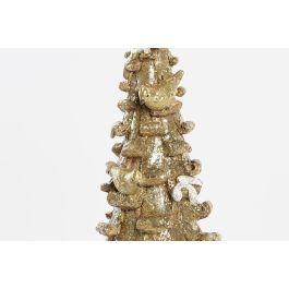 DKD Home Decor Figura de Navidad Tradicional Árbol Dorado de Resina 12.5 x 30 x 12.5 cm