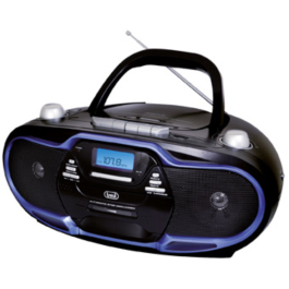 Trevi 057404 Sistema Estéreo Portátil con Batería, Radio Digital AM/FM, Reproductor CD/MP3, Cassette y USB 20W Negro/Azul Precio: 64.99000024. SKU: B1GX79K3R5