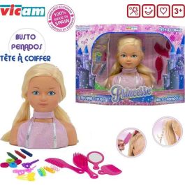 Vicam Busto Princesa para Peinar y Decorar con Accesorios 54x14,5x38 cm