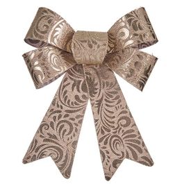 Lazo Adorno Navideño Bronce PVC 15 x 4 x 16 cm (12 Unidades)