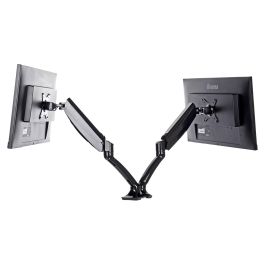 Iiyama Soporte Doble de Monitor con Gasfeder, Para 2 Pantallas de 10"-27" y 5 kg, Montaje Pinza/Atornillado VESA 100x100/75x75 mm, Negro