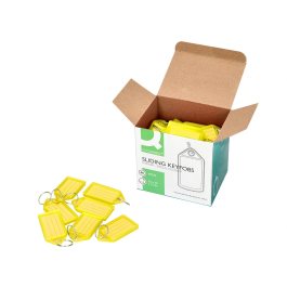 Q-connect Llavero Portaetiquetas Premium Color Amarillo Caja de 40 Unidades