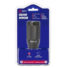 Sparco SPCG111 Pomo de Cambio de Marchas para Vehículo, Diseño Deportivo Racing en Aluminio Sólido Negro de Alta Calidad, Fácil Instalación