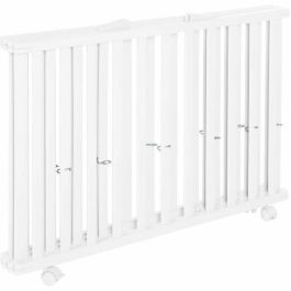 Roba ROB4005317339061 Parque Infantil Plegable Little Stars 75x100cm Altura Regulable 4 Ruedas Freno Madera Blanca Diseño Estrellas