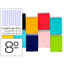 Liderpapel Cuaderno Espiral Bolsillo Octavo Apaisado Tapa Blanda 80 Hojas Cuadro 4mm Colores Surtidos Precio: 1.49999949. SKU: B12JPVZVSV