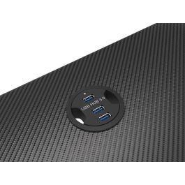 GENESIS Escritorio Gaming Holm 200 Negro con Iluminación RGB y Hub USB 3.0