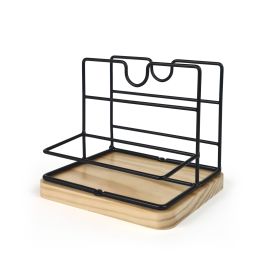 Inde Organizador de Mesa My Bar Metal y Madera - Estilo Moderno - 13,6 cm Ancho x 13,7 cm Alto x 15,4 cm Largo (12 Unidades)