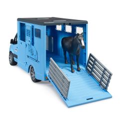 Mercedes benz sprinter para transporte equino. incluye 1 caballo. 43x17x22 cm.