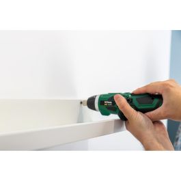 Koma Tools 3v-ar53 Atornillador a Batería Reversible 3.6V Litio-Ion 1300 mAh, 53 Accesorios, Mango Doble Posición, Par 3 Nm, Luz LED
