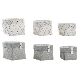 Cesta Basicos DKD Home Decor Gris Blanco 14 x 14 x 14 cm Set de 3 (8 Unidades) Precio: 22.12122. SKU: B1KLJS4HBV