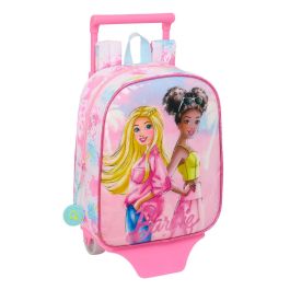 Mochila Escolar con Ruedas Barbie Painterly Rosa Azul cielo 22 x 27 x 10 cm