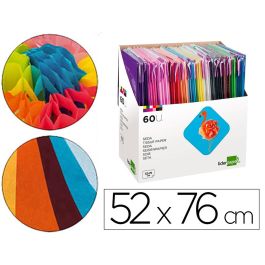 Papel Seda Liderpapel 52x76 cm Expositor 60 Bolsas De 5 Hojas 12 Colores Surtidos Precio: 62.50000053. SKU: B1C9WTHCSS