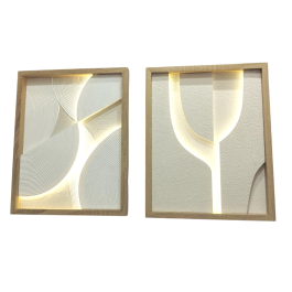 DKD Home Decor Cuadro Decorativo Scandi Moderno. Set de 2 Paneles Murales Blanco Natural en MDF y PS de 50 x 40 x 3.8 cm. DKD Home Decor Cuadro Decorativo Scandi Moderno. Set de 2 Paneles Murales Blanco Natural en MDF y PS de 50 x 40 x 3.8 cm.