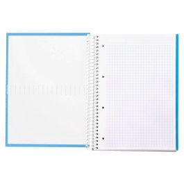 Cuaderno Espiral Liderpapel A4 Micro Crafty Tapa Forrada 120H 90 gr Cuadro 5 mm 5 Bandas 4 Colores Celeste